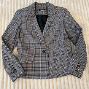 Tommy Hilfiger Glen Plaid Single Button Close Notch Collar Blazer